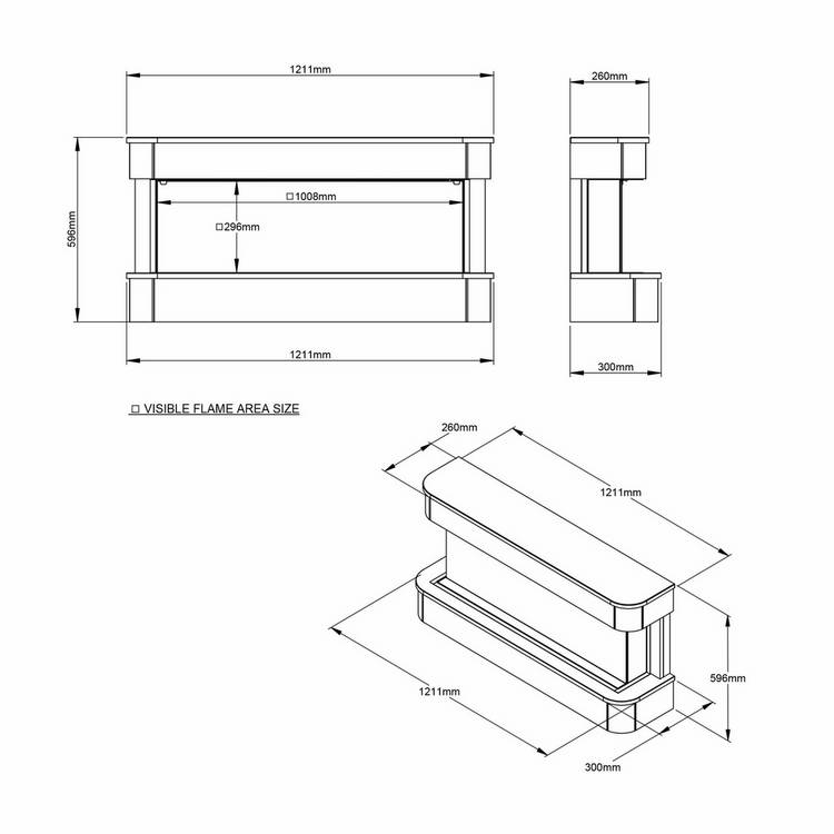 Be Modern Juliette 1000 wall hung electric fireplace - British product