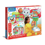 Baby Clementoni interactive basketball hoop toy with fabric ball - British product