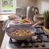 Russell Hobbs 28cm grey marble aluminium wok, imported from the UK