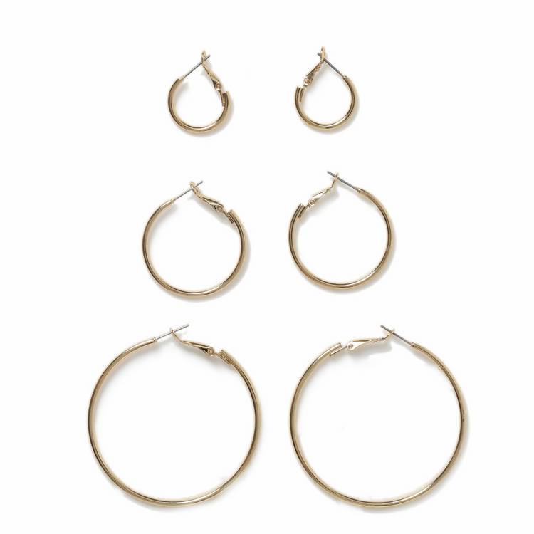 Freedom gold-tone hoop earrings pack of 6 - British product
