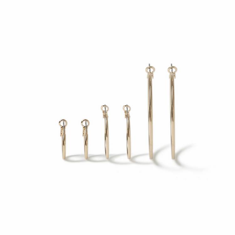 Freedom gold-tone hoop earrings pack of 6 - British product