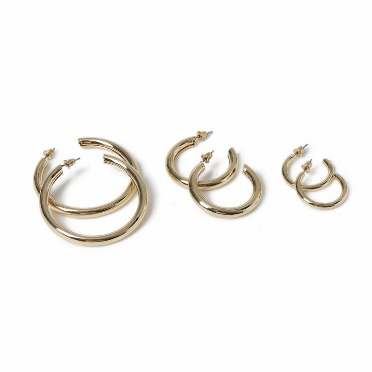 Freedom gold tone hoop earrings set of 6, UK version