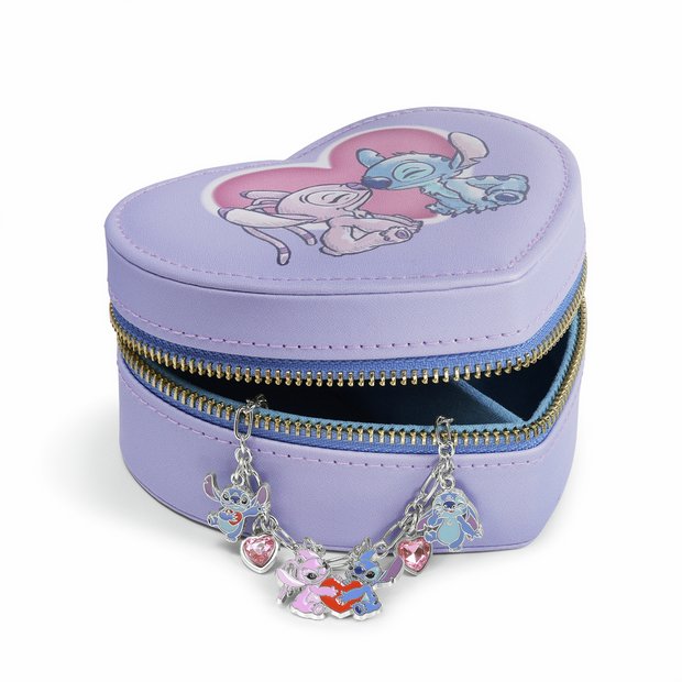 Disney Stitch and Angel heart jewellery box and bracelet set, imported from the UK