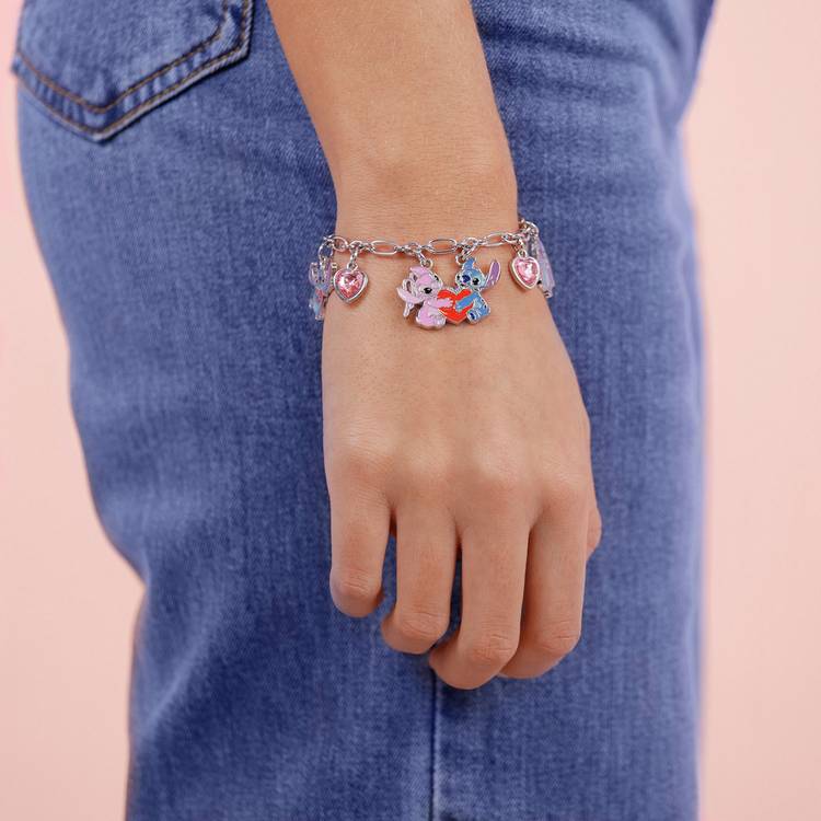 Disney Stitch and Angel heart jewellery box and bracelet set, imported from the UK