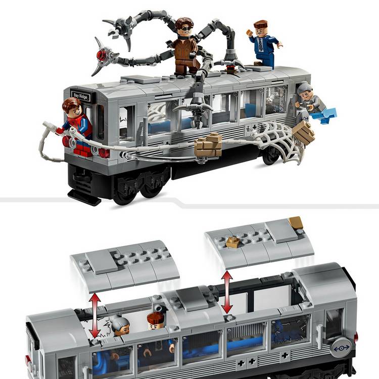 LEGO Marvel Spider-Man subway train building set 76321, UK version