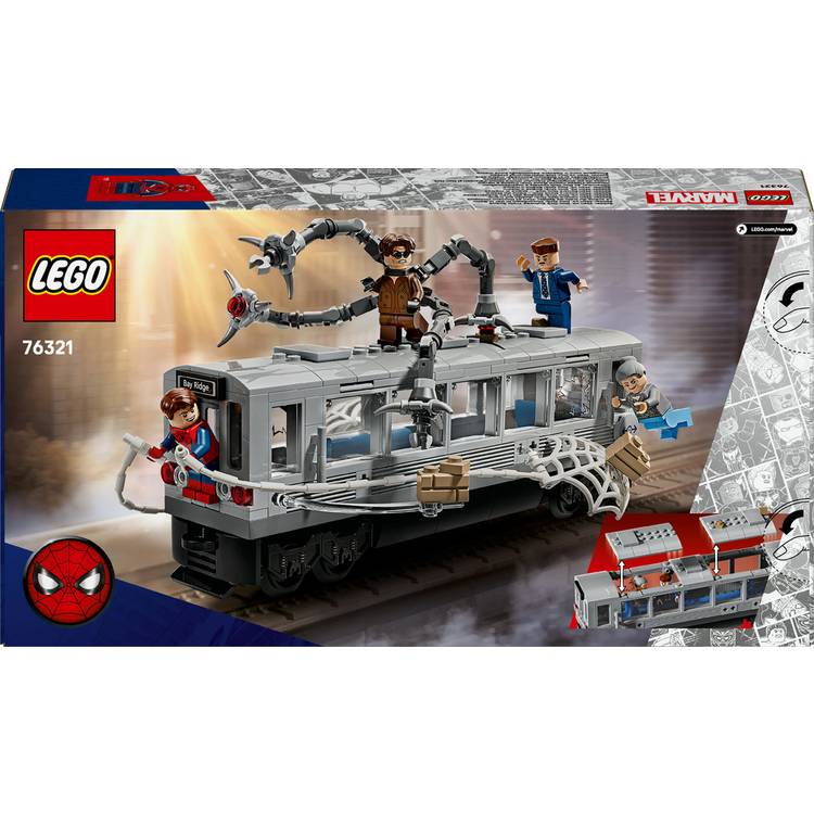 LEGO Marvel Spider-Man subway train building set 76321, UK version