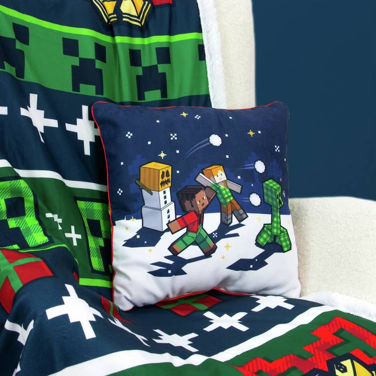 Minecraft Christmas reversible cushion 40x40cm (British brand)