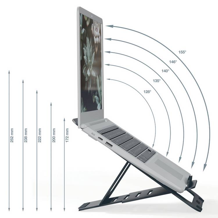 Leitz Ergo Aluminium Laptop Stand Dark Grey, imported from the UK