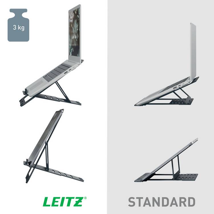 Leitz Ergo Aluminium Laptop Stand Dark Grey, imported from the UK