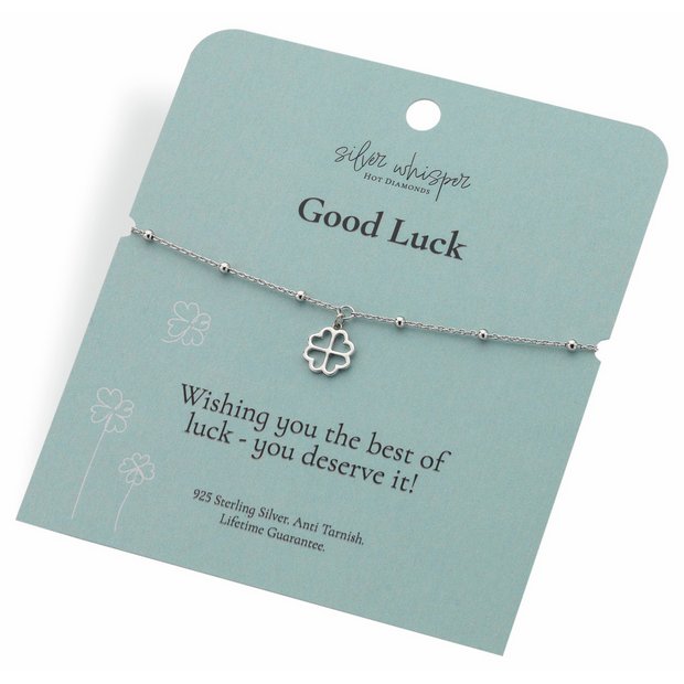 Hot Diamonds sterling silver clover charm bracelet 20cm - British product