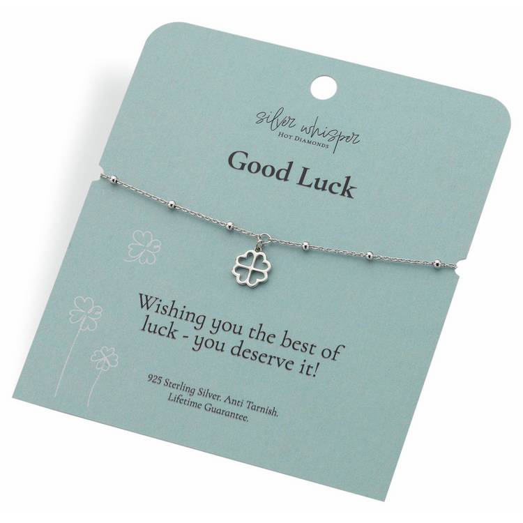 Hot Diamonds sterling silver clover charm bracelet 20cm - British product