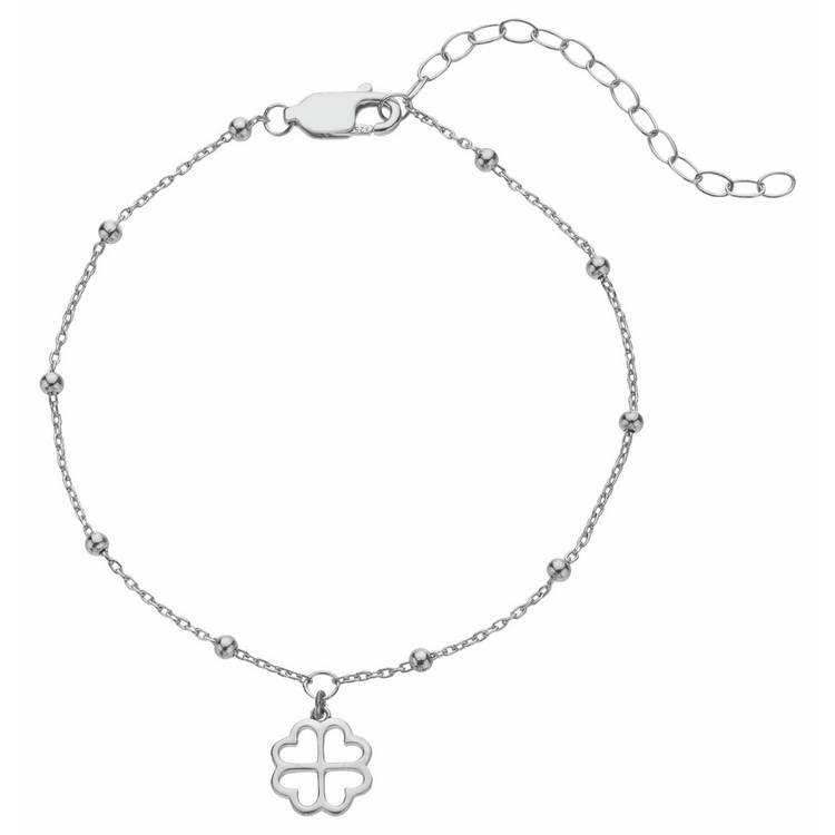 Hot Diamonds sterling silver clover charm bracelet 20cm - British product