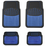 Streetwize heavy-duty rubber car mat set blue trim - British product