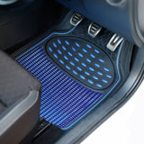 Streetwize heavy-duty rubber car mat set blue trim - British product