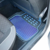 Streetwize heavy-duty rubber car mat set blue trim - British product