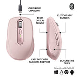 Logitech MX Anywhere 3S wireless mouse Rose - British product