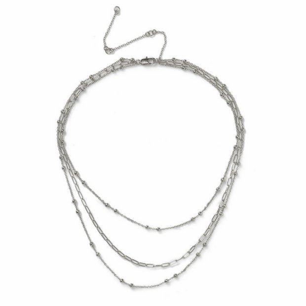 Liars & Lovers silver plated multilayer pendant necklace 45cm, imported from the UK