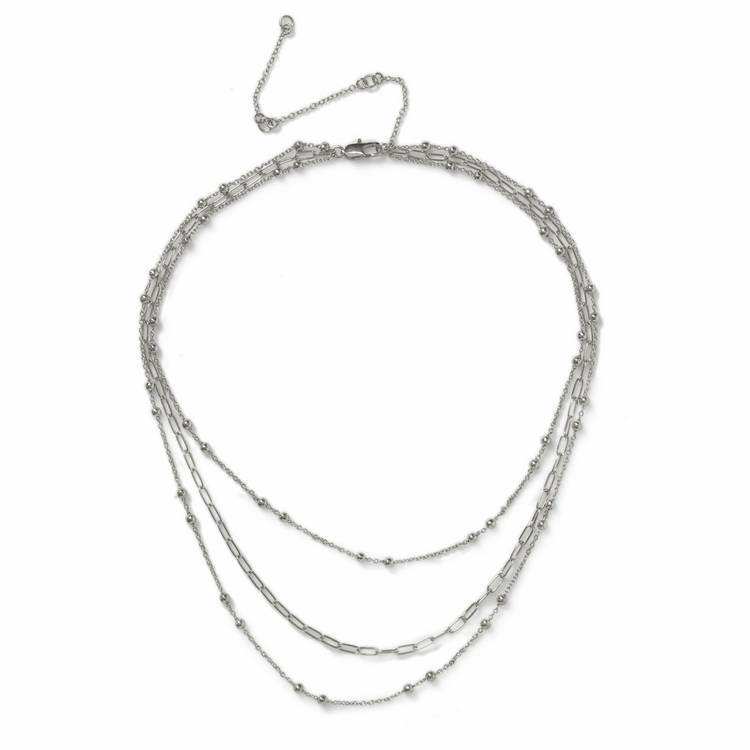 Liars & Lovers silver plated multilayer pendant necklace 45cm, imported from the UK