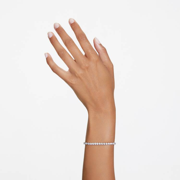 Swarovski tennis bracelet rhodium plated crystal 16.5cm (British brand)