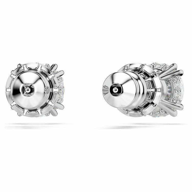 Swarovski Stilla rhodium plated crystal stud earrings, UK version