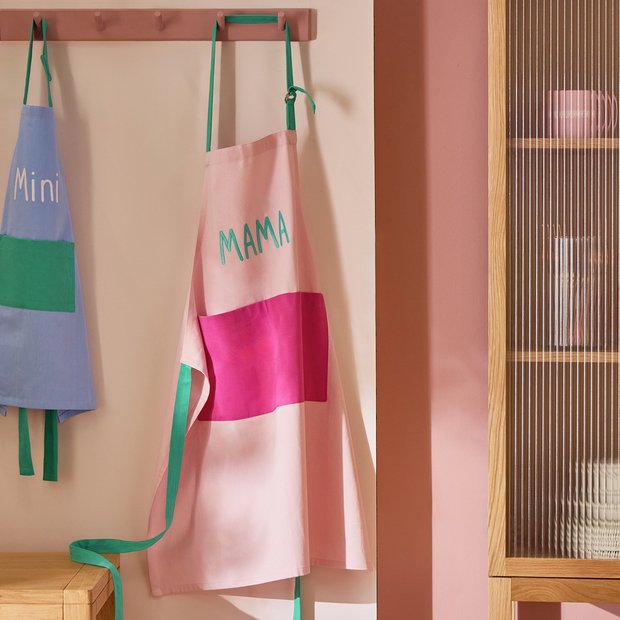 Argos Home MAMA embroidery text cotton apron multicolour, UK version