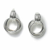 Freedom silver-tone chunky interlock earrings 40mm, imported from the UK