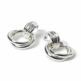 Freedom silver-tone chunky interlock earrings 40mm, imported from the UK