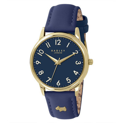 Argos Radley Gold Plated Blue Leather Strap Watch- Buy online at McGrocer