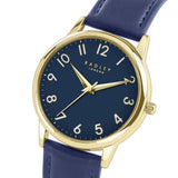 Radley gold plated blue leather strap watch, imported from the UK