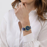 Radley gold plated blue leather strap watch, imported from the UK
