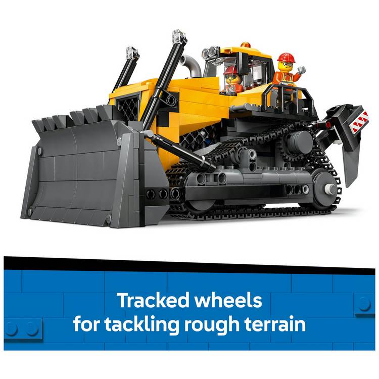 LEGO City Yellow Bulldozer construction toy building set, imported from the UK