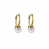 Liars & Lovers pearl drop hoop earrings gold tone, UK version