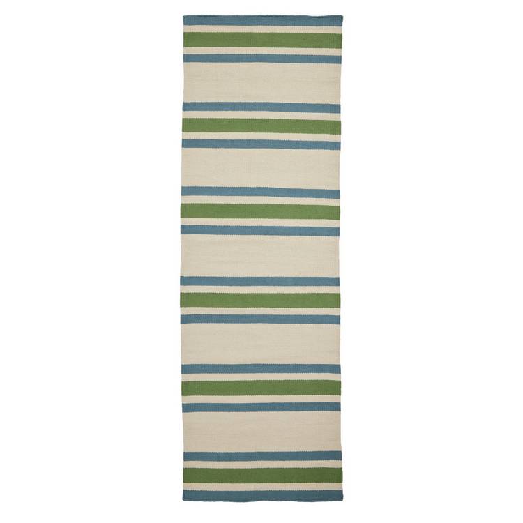 Habitat stripe green flatweave runner 66x200cm (British brand)