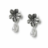 Argos Freedom Silver-tone Flower Pearl Drop Earrings- Buy online at McGrocer