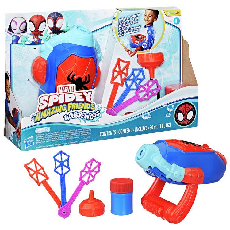 Marvel Spidey Bubble Blaster toy with bubble wands (British brand)