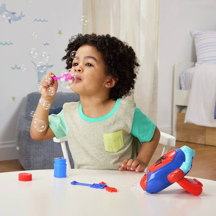 Marvel Spidey Bubble Blaster toy with bubble wands (British brand)