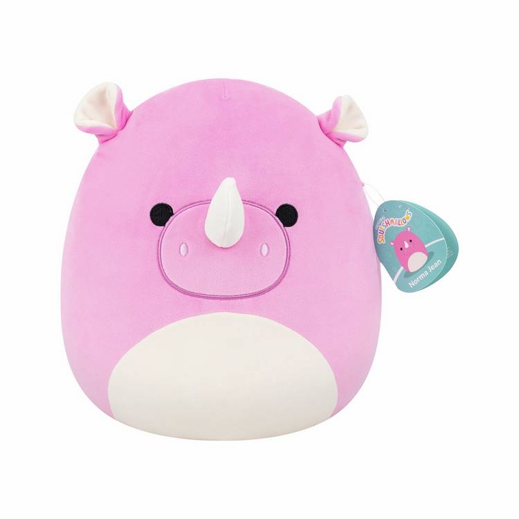 Squishmallows Norma Jean pink rhino soft toy 12 inch (British brand)