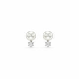 Argos Swarovski Rhodium Plated Crystal Pearl Matrix Stud Earrings- Buy online at McGrocer