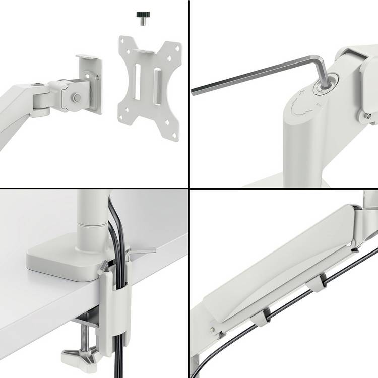 Leitz Ergo monitor laptop arm light grey adjustable, imported from the UK