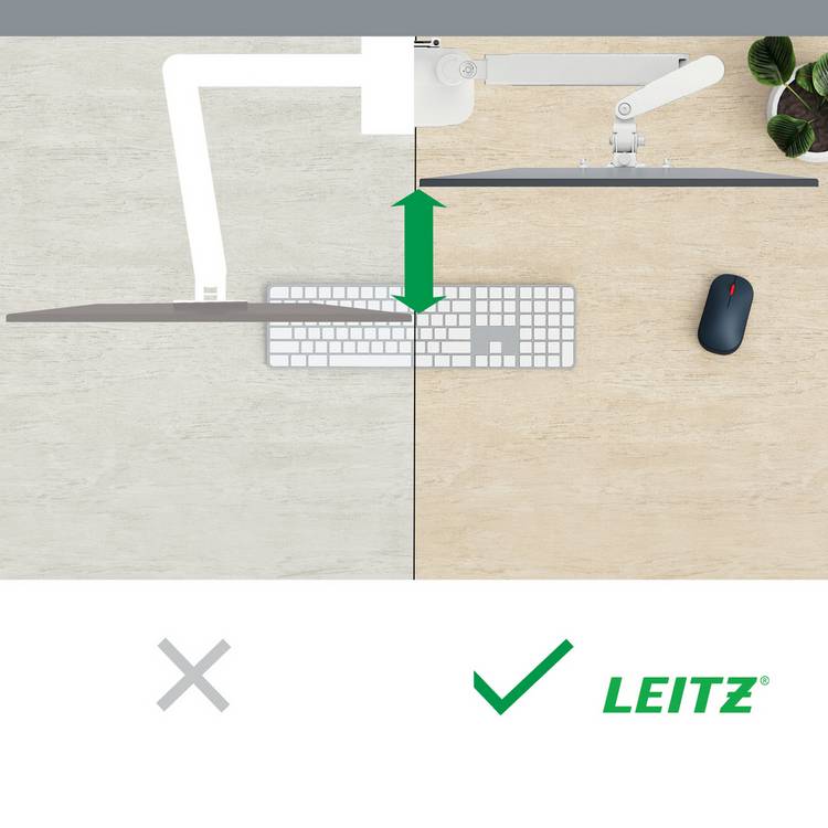 Leitz Ergo monitor laptop arm light grey adjustable, imported from the UK