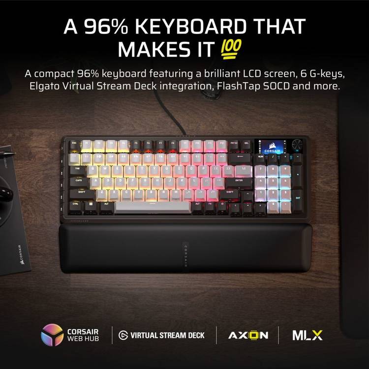 Corsair VANGUARD 96 wired mechanical gaming keyboard black (British brand)