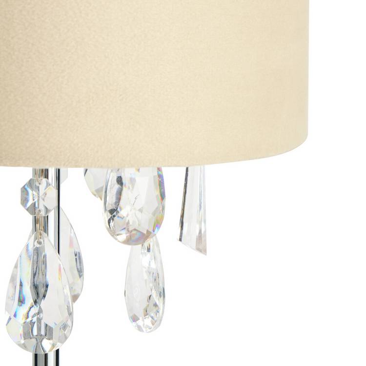 Argos Home cream beaded table lamp H48cm, imported from the UK