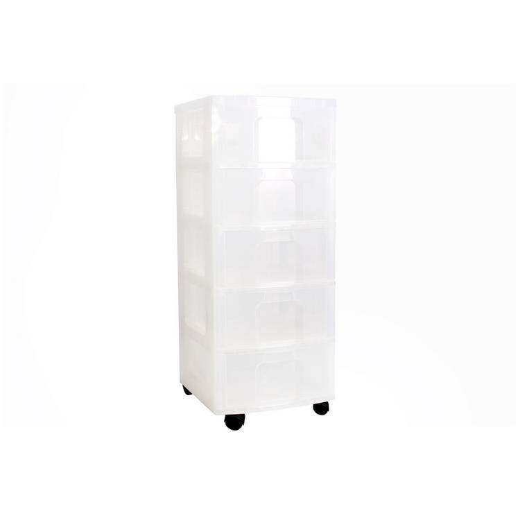 Really Useful 5 drawer plastic storage tower clear, UK version