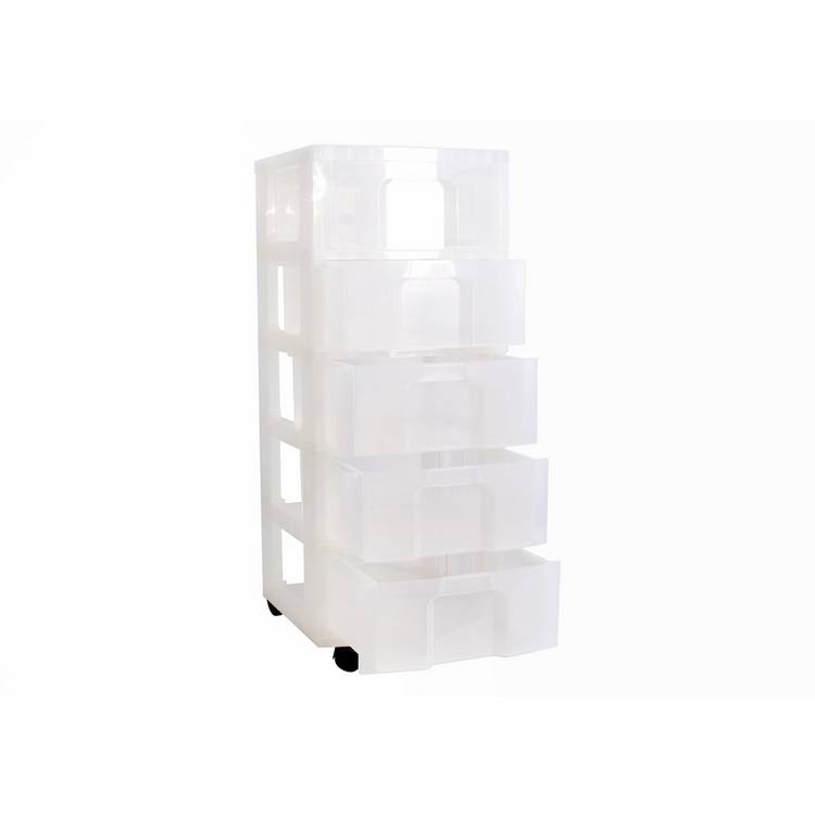 Really Useful 5 drawer plastic storage tower clear, UK version