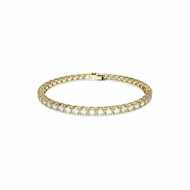 Swarovski gold tone plated tennis bracelet 16.5cm - British product