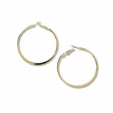 Freedom gold knife edge hoop earrings medium 35mm, UK version