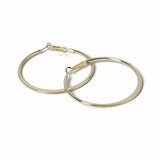 Freedom gold knife edge hoop earrings medium 35mm, UK version