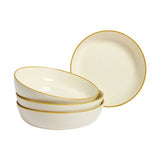 Argos Home mustard rim stoneware pasta bowls set of 4, imported from the UK