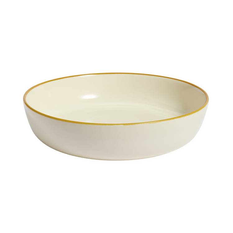 Argos Home mustard rim stoneware pasta bowls set of 4, imported from the UK
