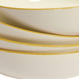 Argos Home mustard rim stoneware pasta bowls set of 4, imported from the UK